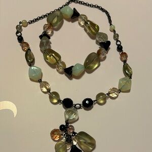 Multicolor Beaded Necklace and Bracelet Set